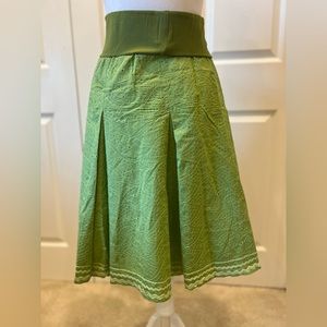 Maternity Skirt Mom-To-Be Lovely Green Floral Eyelet Size 40 EU (US Medium)